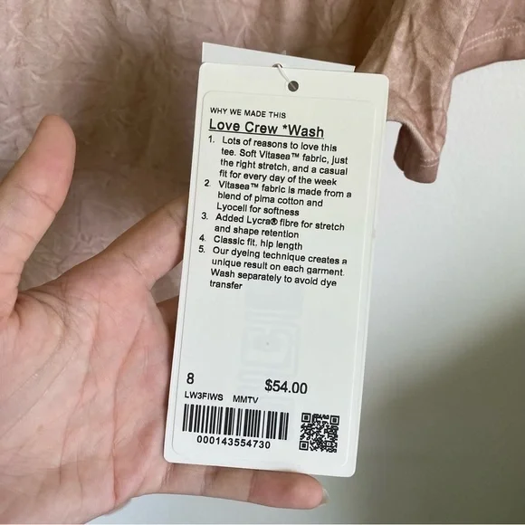 Nwt 🆕 Lululemon Love Crew T-Shirt in Summit Wash Smoky Topaz • US 8 - Picture 9 of 13